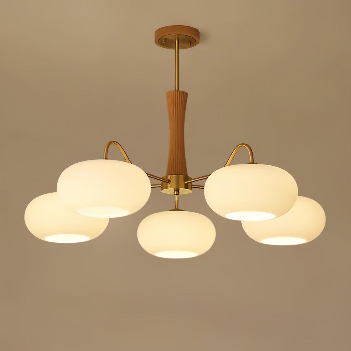 Juliette Brass Wooden Persimmon Chandelier