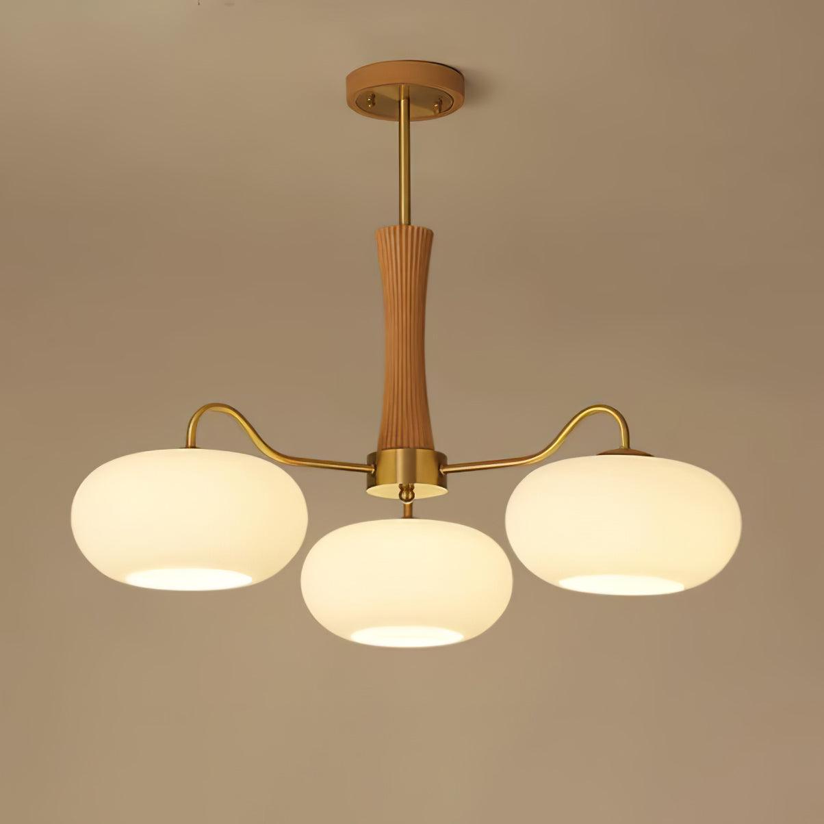 Juliette Brass Wooden Persimmon Chandelier