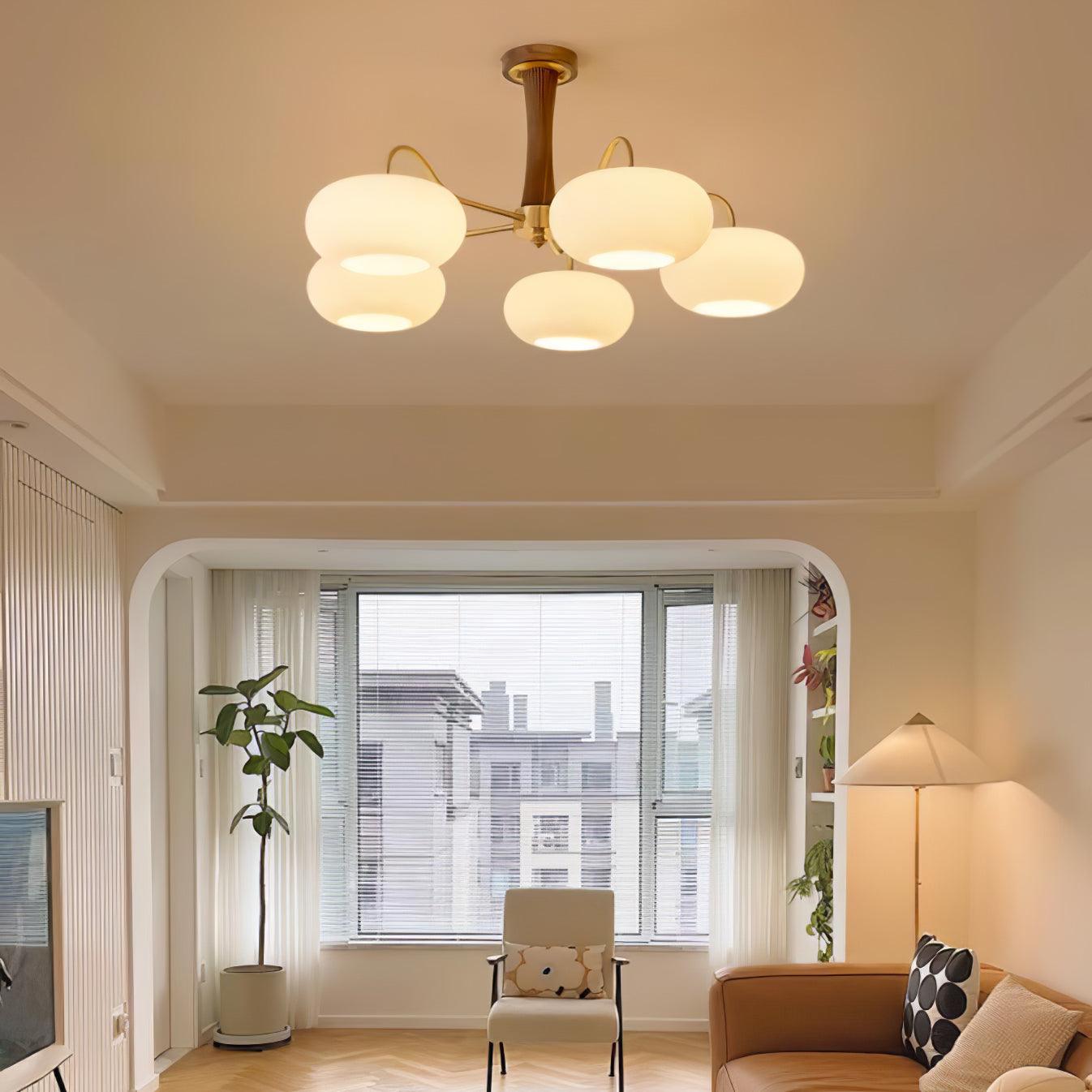 Juliette Brass Wooden Persimmon Chandelier