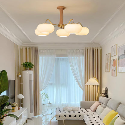 Juliette Brass Wooden Persimmon Chandelier
