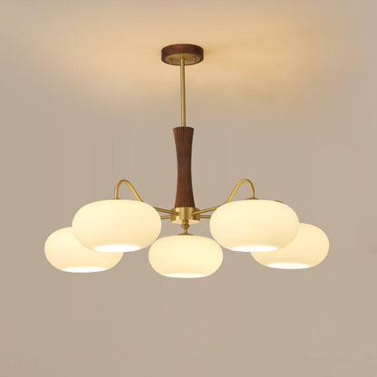 Juliette Brass Wooden Persimmon Chandelier
