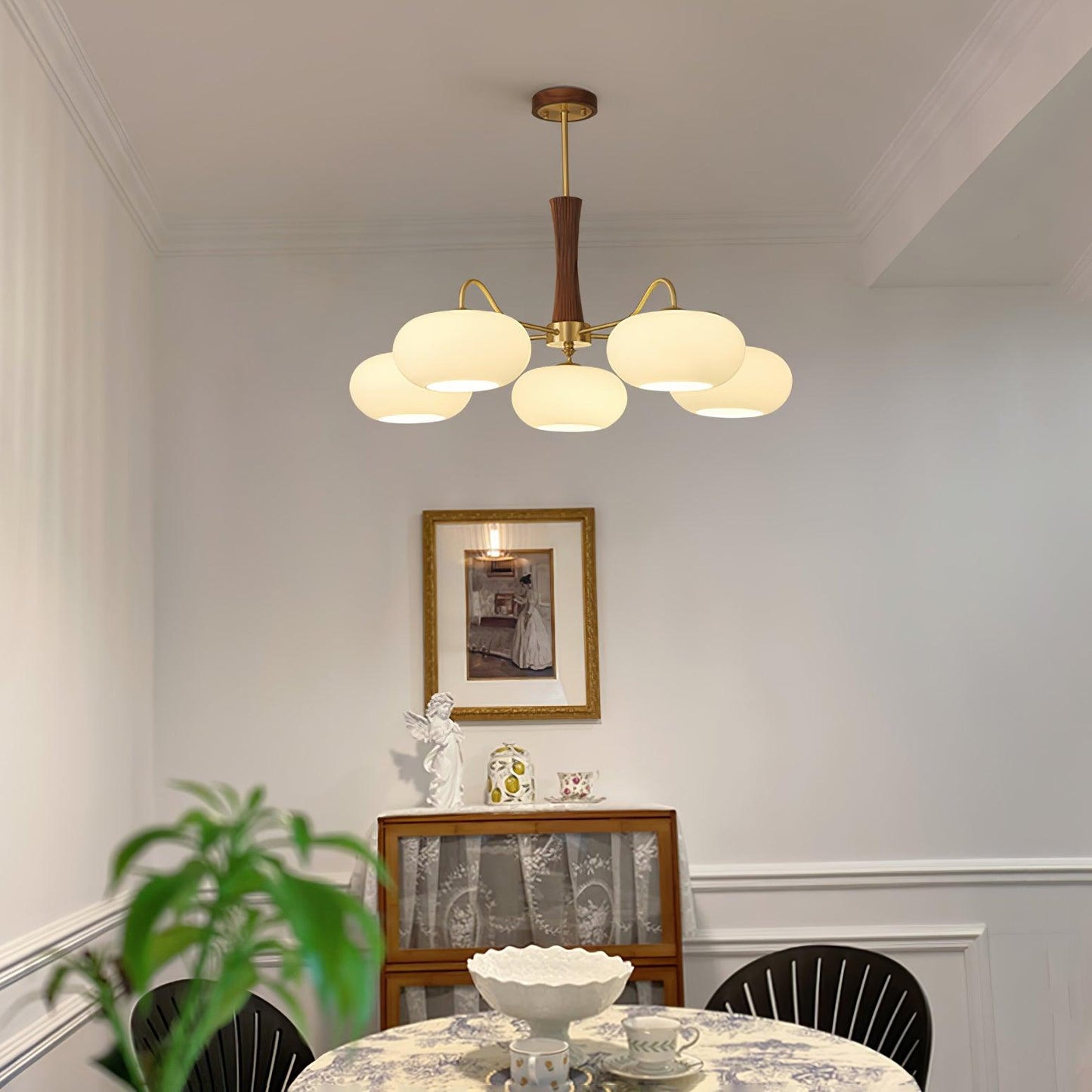 Juliette Brass Wooden Persimmon Chandelier