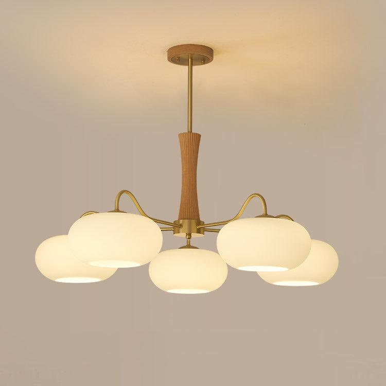 Juliette Brass Wooden Persimmon Chandelier