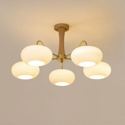 Juliette Brass Wooden Persimmon Chandelier