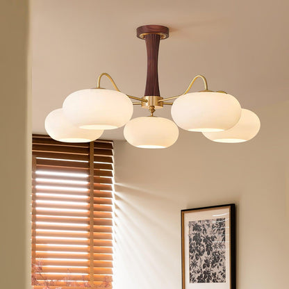 Juliette Brass Wooden Persimmon Chandelier