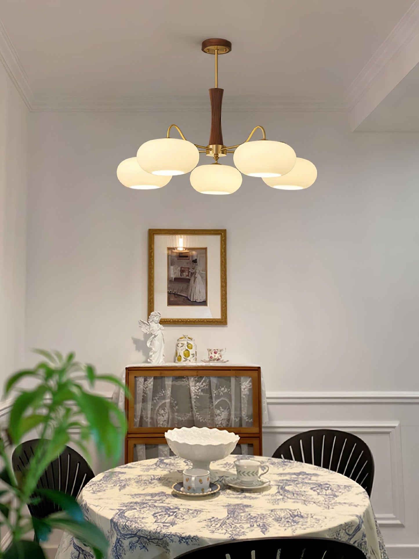 Juliette Brass Wooden Persimmon Chandelier