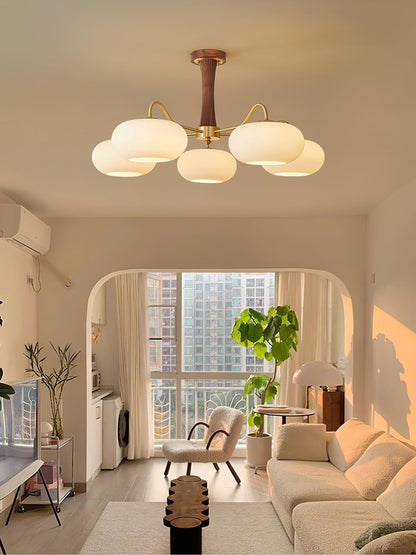 Juliette Brass Wooden Persimmon Chandelier