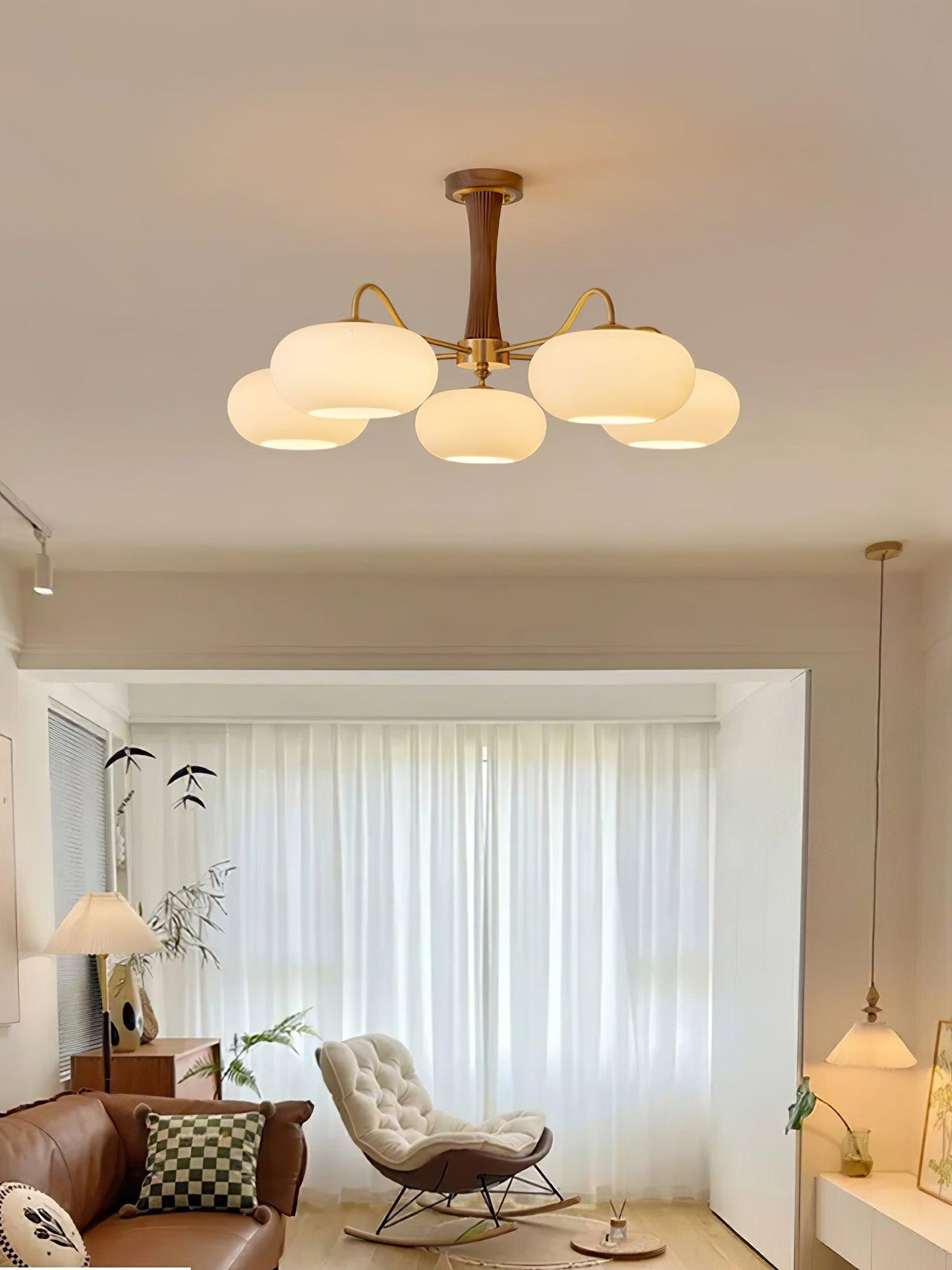 Juliette Brass Wooden Persimmon Chandelier