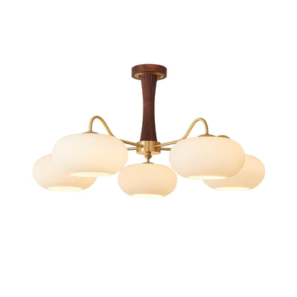 Juliette Brass Wooden Persimmon Chandelier