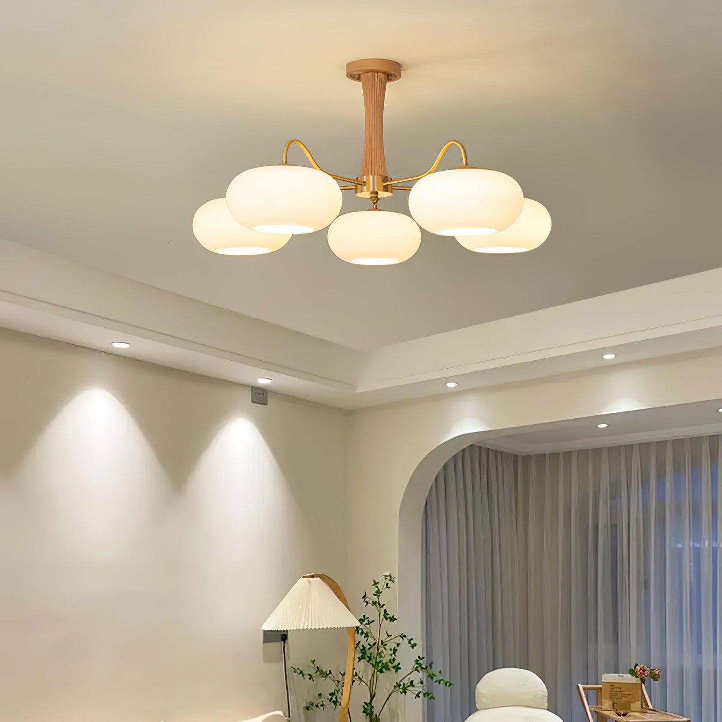 Juliette Brass Wooden Persimmon Chandelier