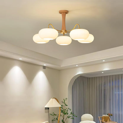 Juliette Brass Wooden Persimmon Chandelier