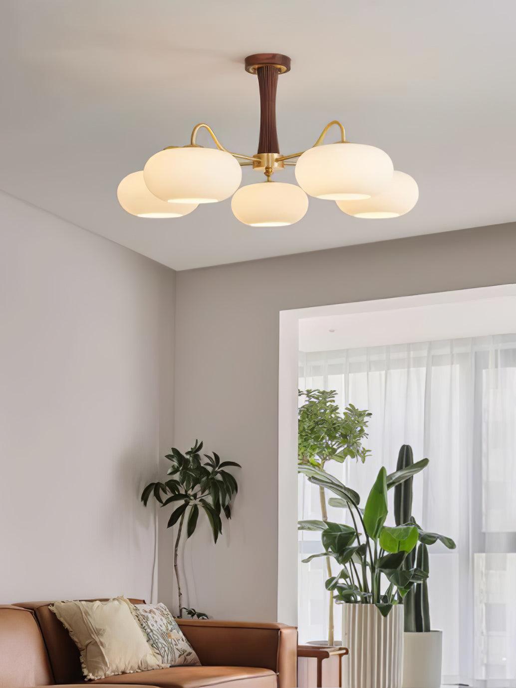 Juliette Brass Wooden Persimmon Chandelier