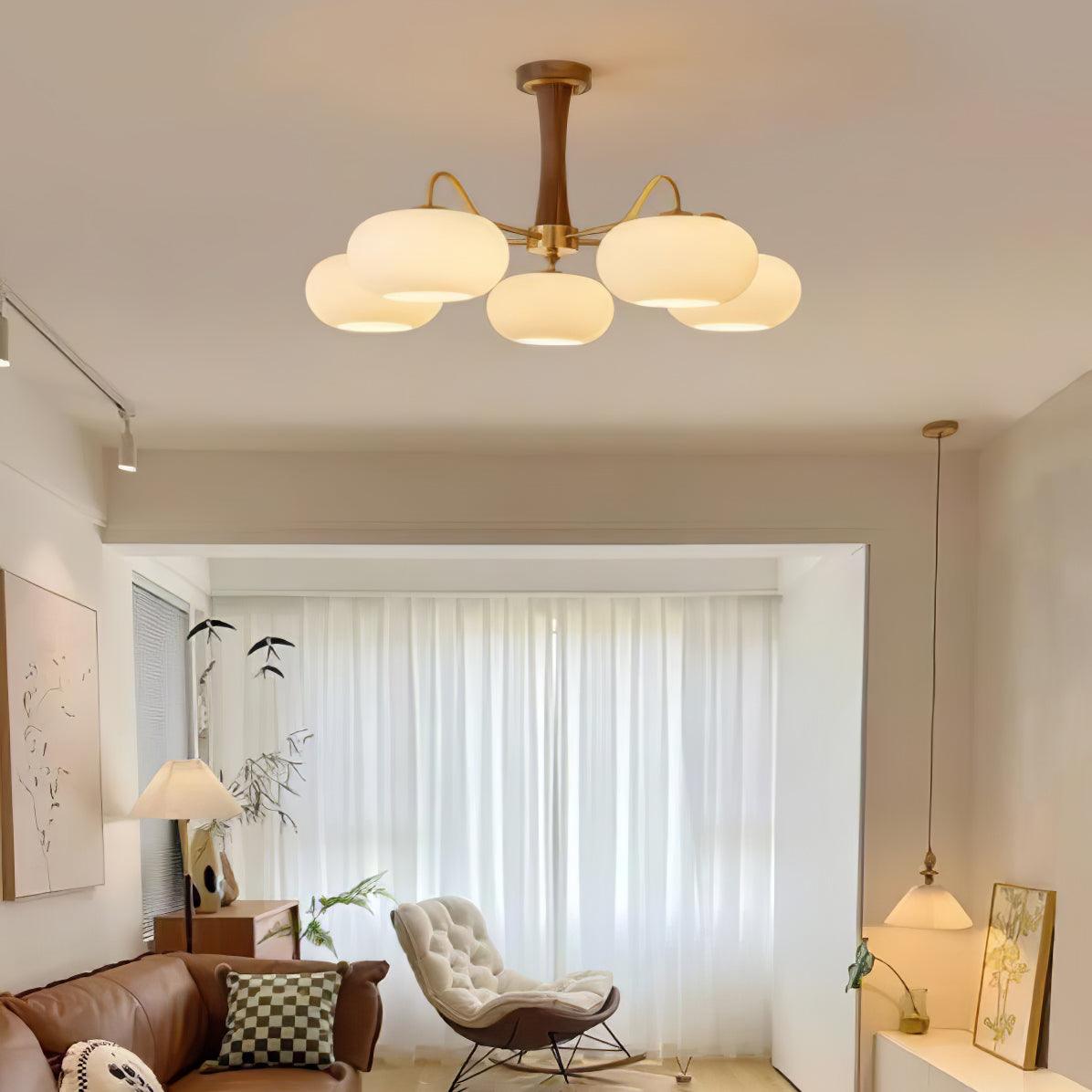 Juliette Brass Wooden Persimmon Chandelier