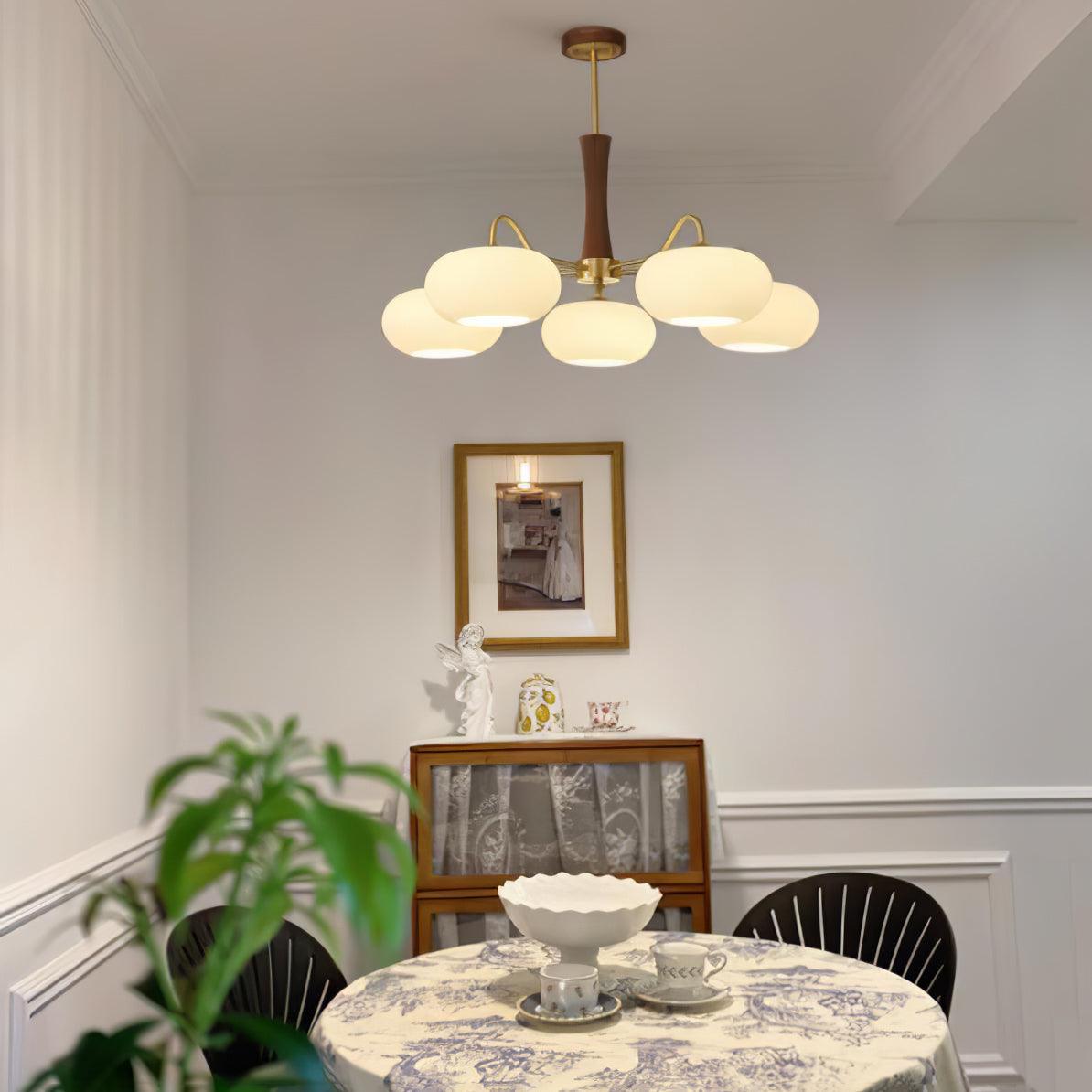 Juliette Brass Wooden Persimmon Chandelier