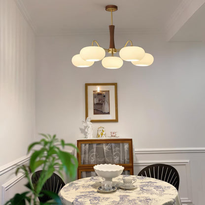 Juliette Brass Wooden Persimmon Chandelier