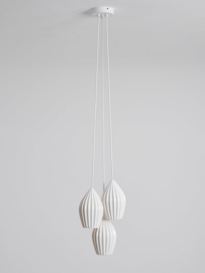 Ceramic Ribbed Pendant Light