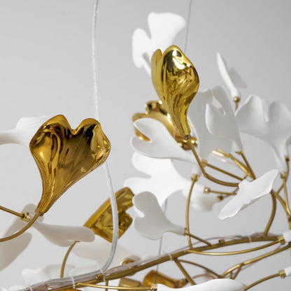 Gold White Leaves Combination Gingko Chandeliers