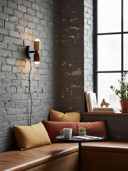 Couleur Double Plug In Wall Lamp