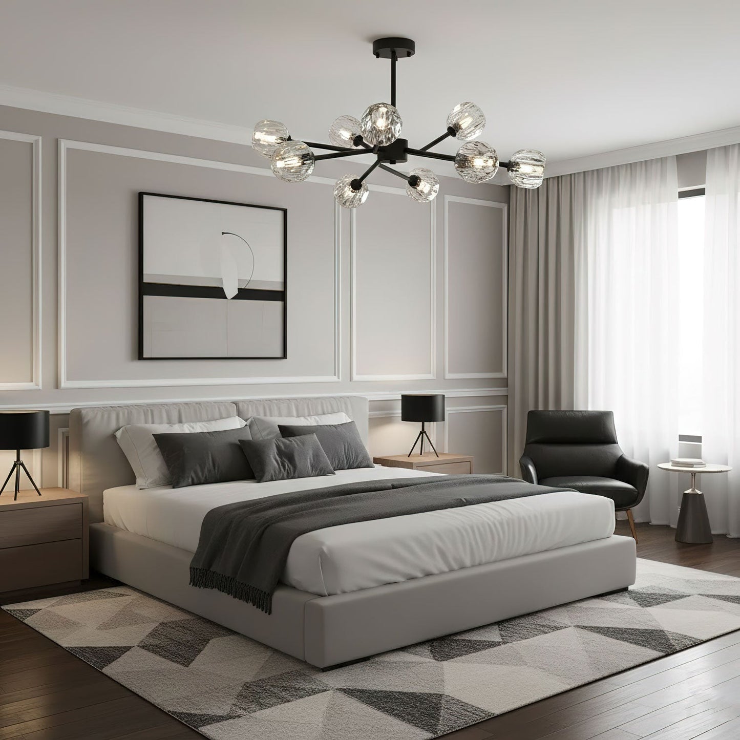 Crystal Ball Round Cluster Chandelier