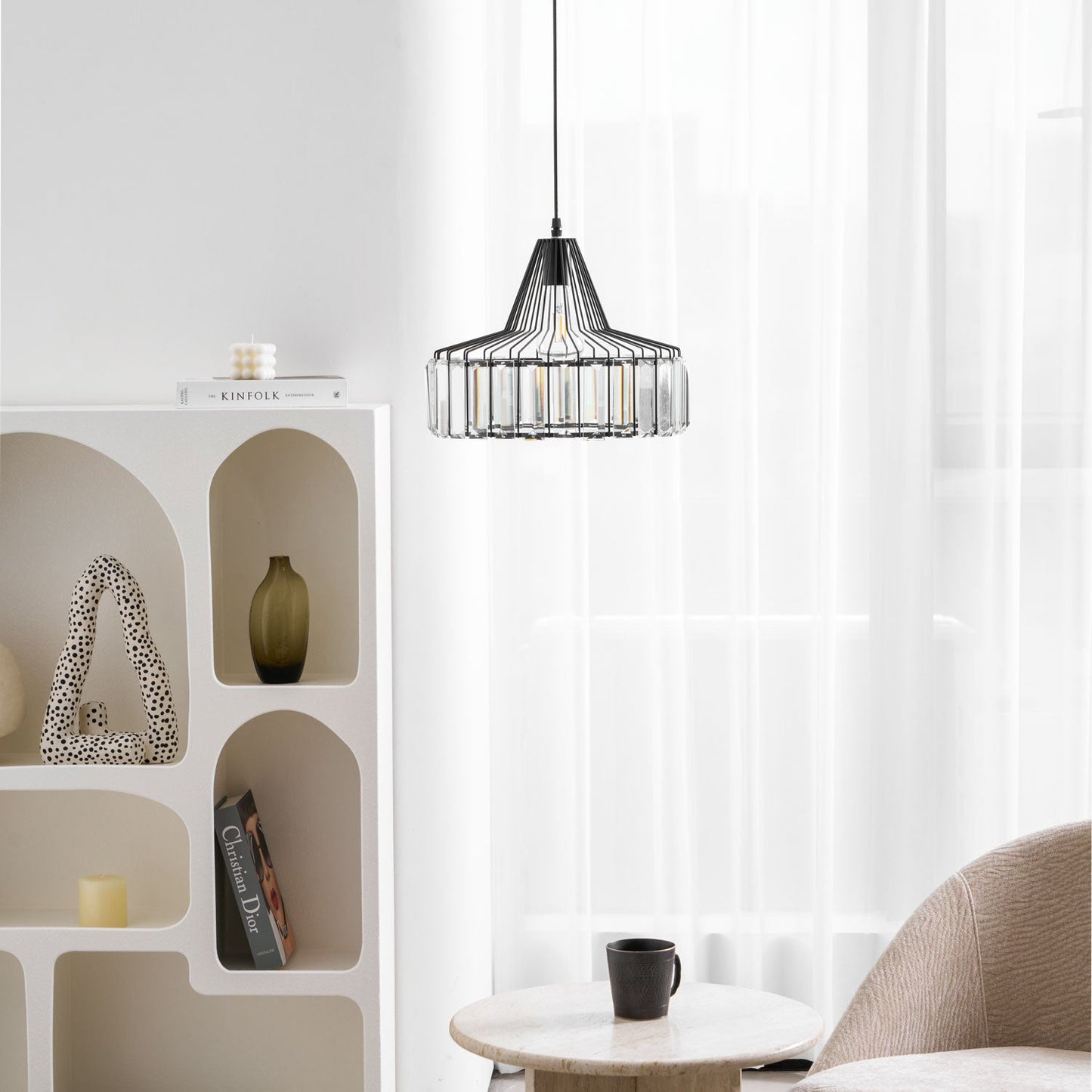 Crystal Drum Pendant Lamp