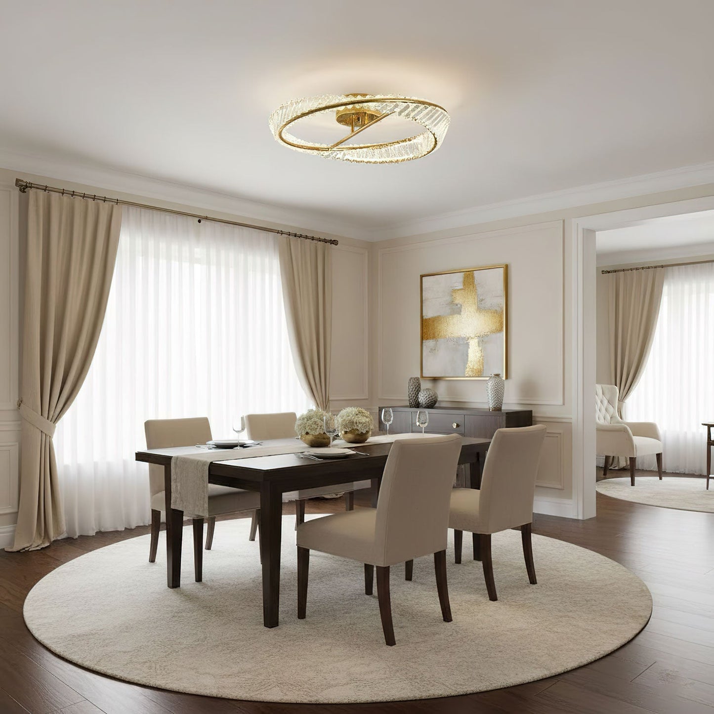 Crystal Rings Ceiling Lamp