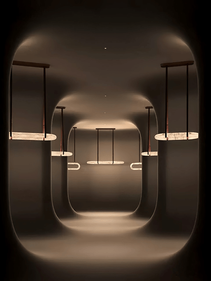 Circle Alabaster Chandelier