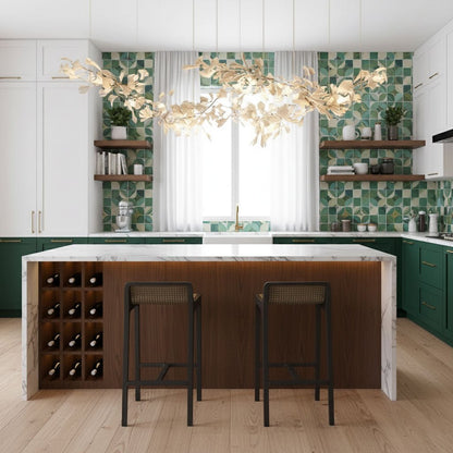 Double Layer Combination Gingko Chandelier