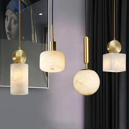Etruscan Alabaster Pendant Light