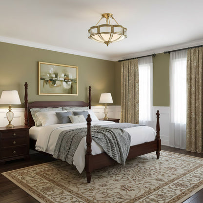 Floral Brass Ceiling Lamp