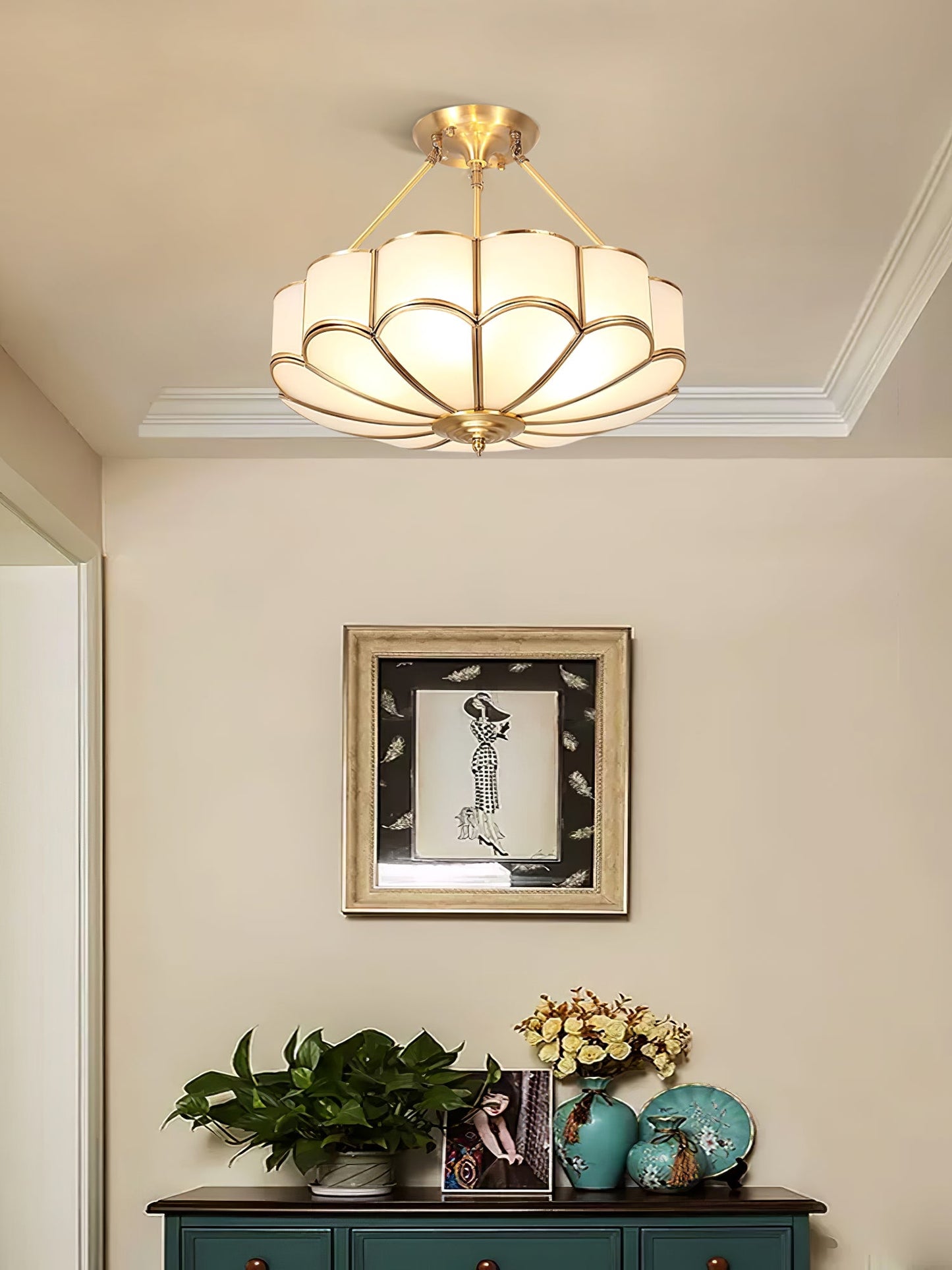 Noemi Flower Shaped Glass Ceiling Light