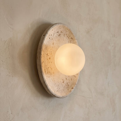 Halo Travertine Wall Light