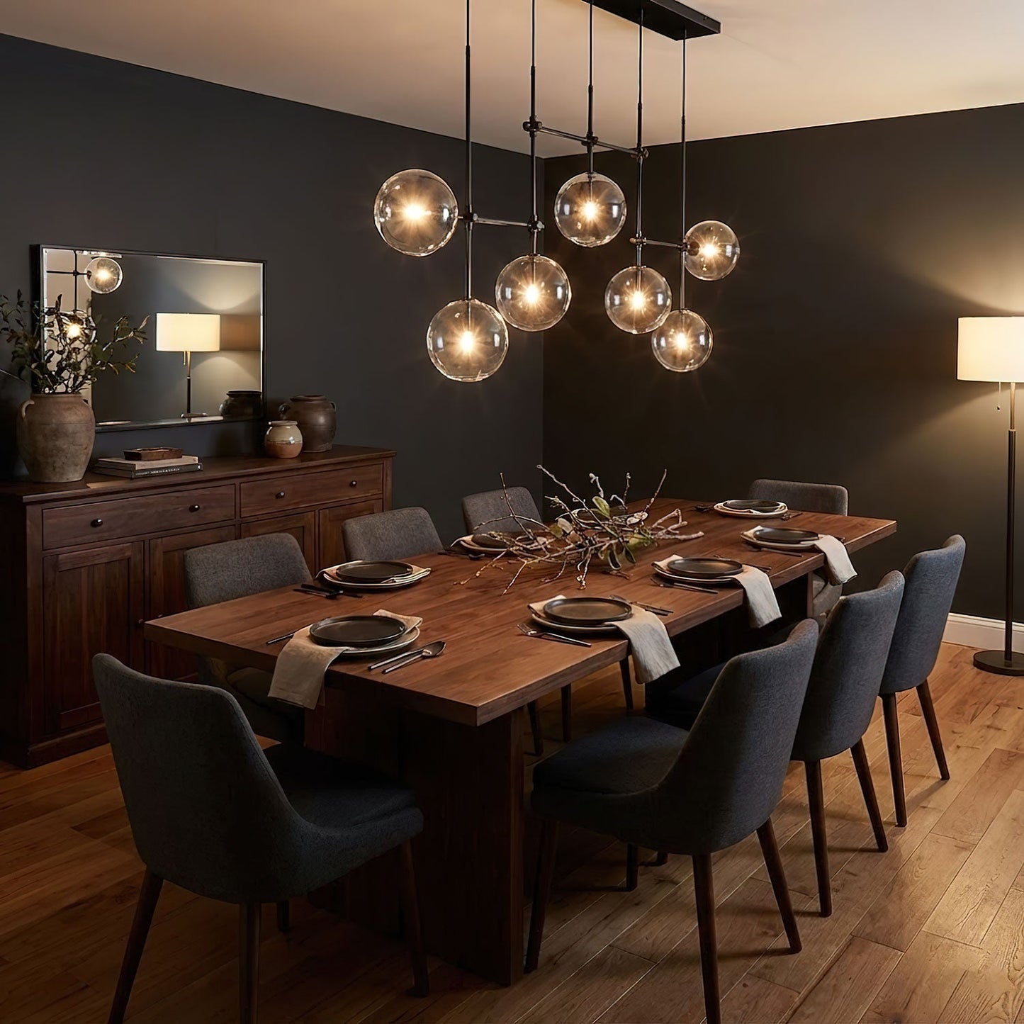Glass Globe Mobile Chandelier