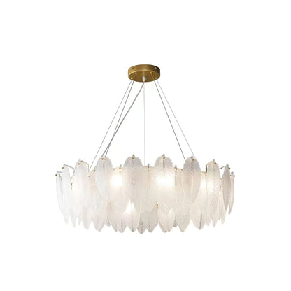 Glass Feather Chandelier