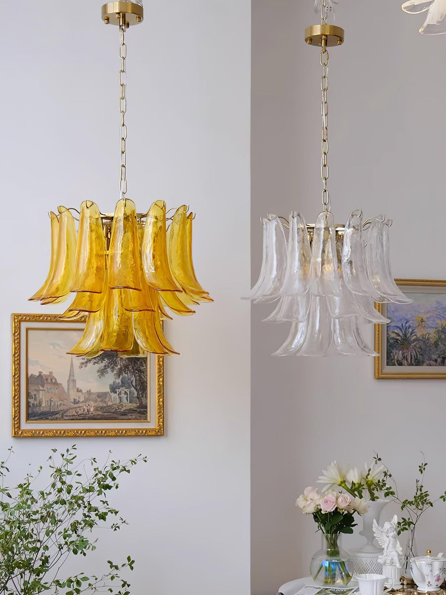 Murano Glass Leaf Chandelier
