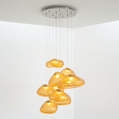 Blown Glass Mesh Pendant Light