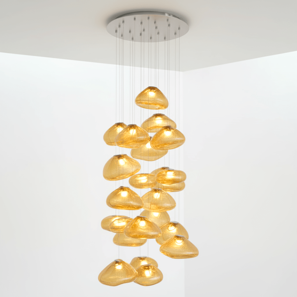 Blown Glass Mesh Pendant Light