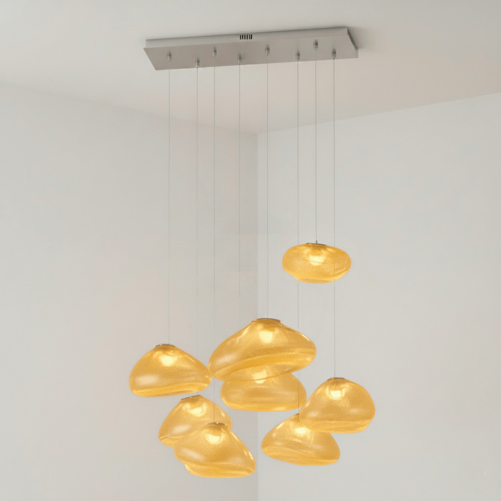 Blown Glass Mesh Pendant Light