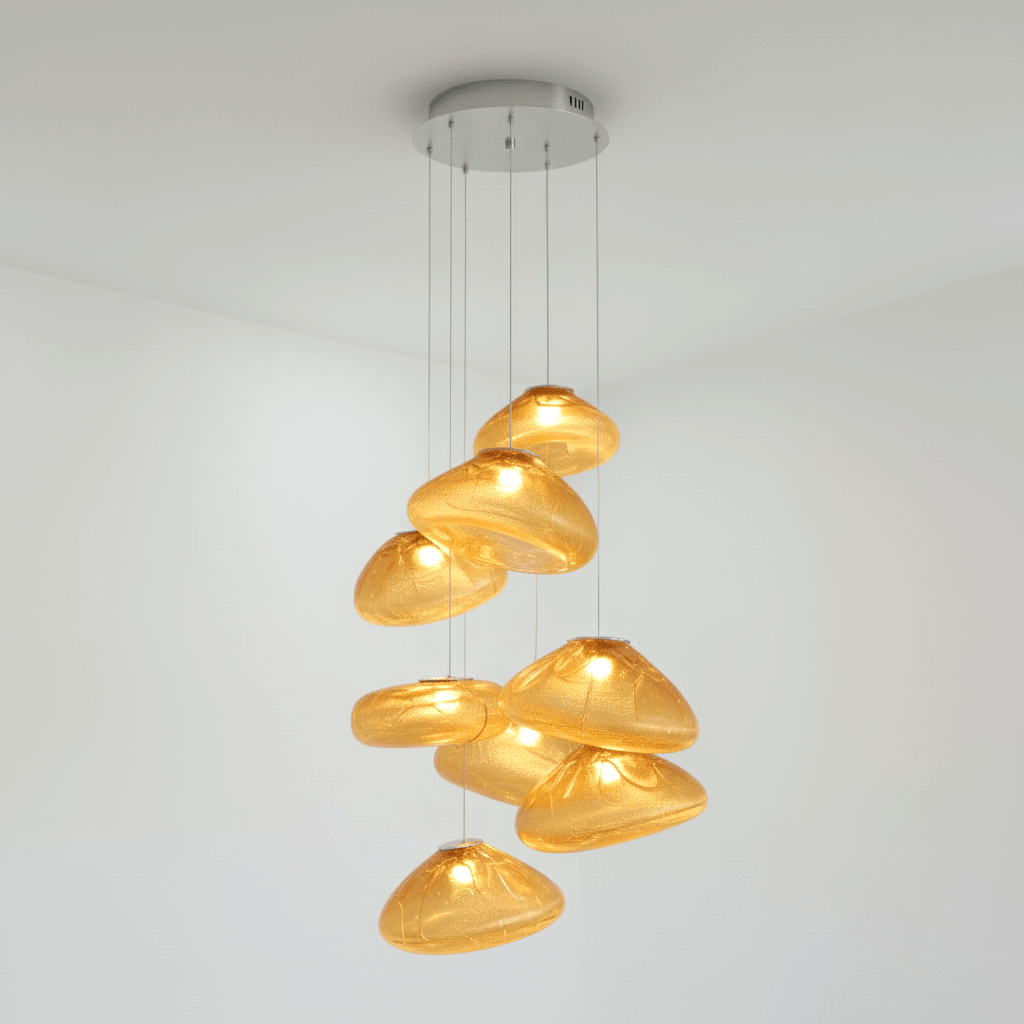 Blown Glass Mesh Pendant Light