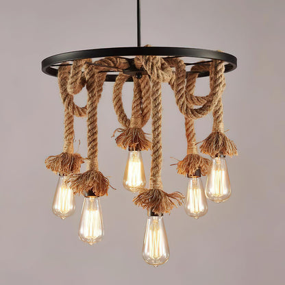 Hemp Rope Industrial Chandelier