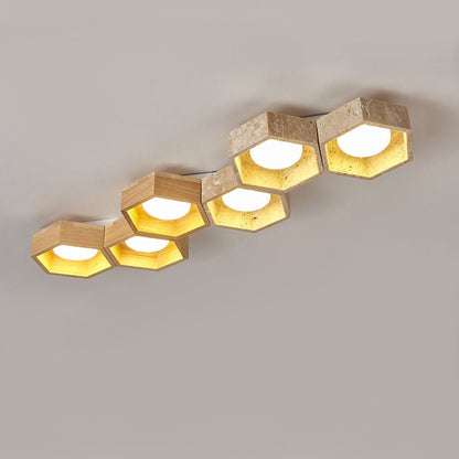 Honeycomb Travertine Ceiling Lamp