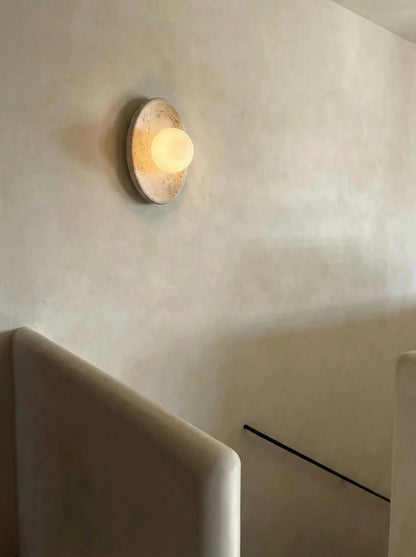Halo Travertine Wall Light