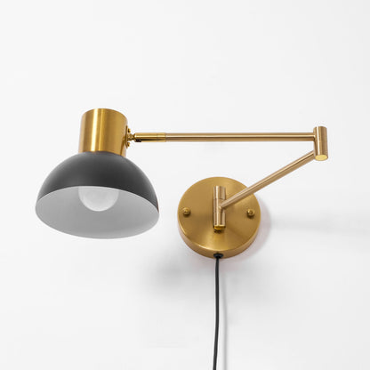 Adjustable Arm Plug In Wall Lamp