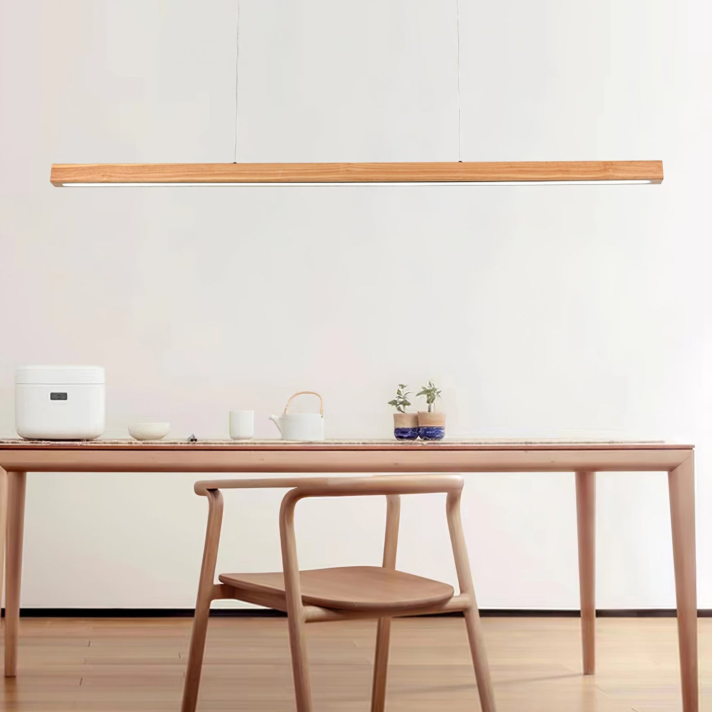 Linear Wooden Pendant Light