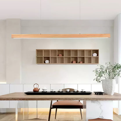 Linear Wooden Pendant Light
