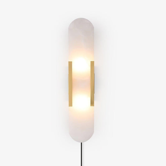 Melange Elongated Alabaster Plug-in Sconce