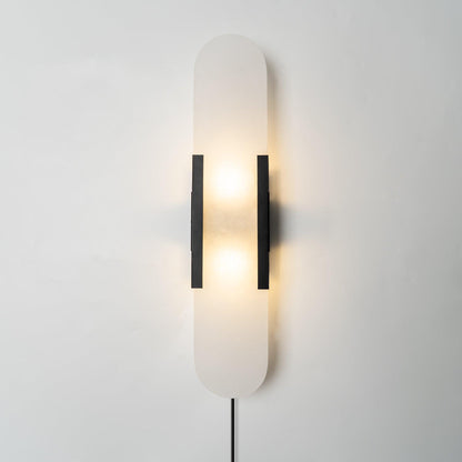 Melange Elongated Alabaster Plug-in Sconce