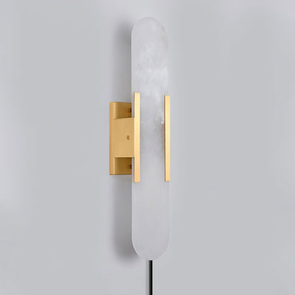Melange Elongated Alabaster Plug-in Sconce