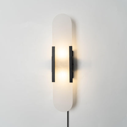 Melange Elongated Alabaster Plug-in Sconce