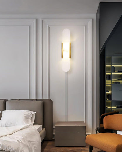 Melange Elongated Alabaster Plug-in Sconce