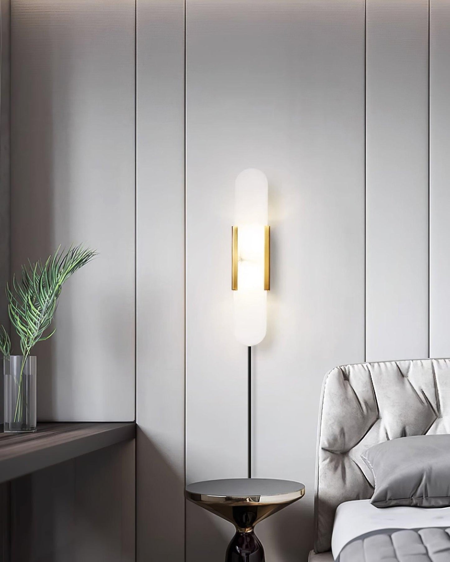 Melange Elongated Alabaster Plug-in Sconce